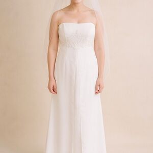 David’s Bridal Wedding Dress Sz 20W Style 9T8077 White Strapless Newly Dry Clean